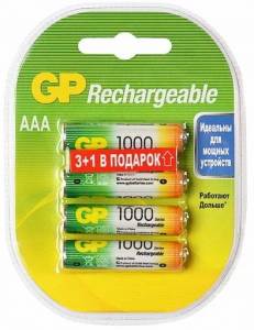  GP AAA 1000 mAh 4BL (GP100AAAHC3/1-2DECRC4)